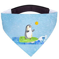 Produktbild von Mr. & Mrs. Panda Hundehalstuch Pinguin Surfer Blau Größe M