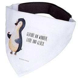 Mr. & Mrs. Panda Hundehalstuch Pinguin und Marienkäfer aus Polyester in Weiß Größe L – Bild 1 von 4