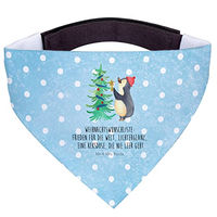 Produktbild von Mr. & Mrs. Panda Hundehalstuch Pinguin Weihnachtsbaum Blau aus Polyester Größe L