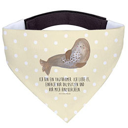 Mr. & Mrs. Panda Hundehalstuch Robbe Lachen Bandana aus Polyester Gelb Beige Größe L – Bild 1 von 3