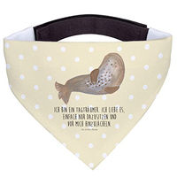 Produktbild von Mr. & Mrs. Panda Hundehalstuch Robbe Lachen Bandana aus Polyester Gelb Beige Größe L