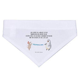 Produktbild von Mr. & Mrs. Panda Hundehalstuch S Maus Pinguin Geburtstag Weiß