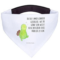 Produktbild von Mr. & Mrs. Panda Hundehalstuch Schildkröte Pfeifen Weiß Größe S aus Polyester