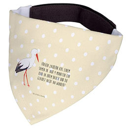 Mr. & Mrs. Panda Hundehalstuch Storch aus Stoff in Gelb und Beige – Bild 1 von 2