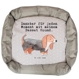 Mr. & Mrs. Panda Hundekissen Basset Hound Moment in Grau und Beige aus Polyester Größe L – Bild 1 von 6