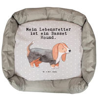 Produktbild von Mr. & Mrs. Panda Hundekissen Basset Hound Motiv in Grau und Bunt aus Polyester Größe L