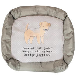 Mr. & Mrs. Panda Hundekissen Border Terrier Moment Grau aus Polyester Größe L – Bild 1 von 6