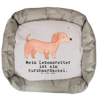 Produktbild von Mr. & Mrs. Panda Hundekissen Dackel Kurzhaardackel Grau Größe L
