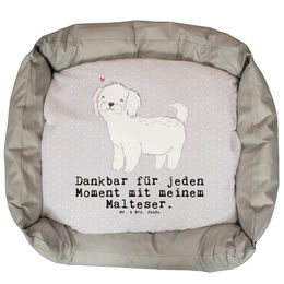 Mr. & Mrs. Panda Hundekissen Malteser Moment Plüsch Grau Größe L – Bild 1 von 6