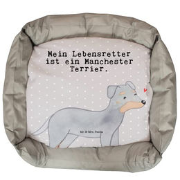 Mr. & Mrs. Panda Hundekissen Manchester Terrier Plüsch Grau Größe L – Bild 1 von 6