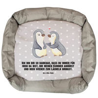 Produktbild von Mr. & Mrs. Panda Hundekissen Pinguine Grau Stoff für Welpen