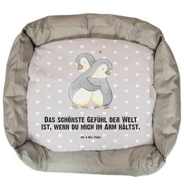 Mr. & Mrs. Panda Hundekissen Pinguine Kuscheln Grau Größe L – Bild 1 von 5