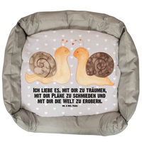 Produktbild von Mr. & Mrs. Panda Hundekissen Schnecken Liebe Grau aus Polyester Größe L