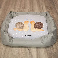 Produktbild von Mr. & Mrs. Panda Hundekissen Schnecken Liebe Grau Größe L
