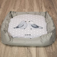 Produktbild von Mr. & Mrs. Panda Hundekissen Turteltauben Liebe Grau Polyester