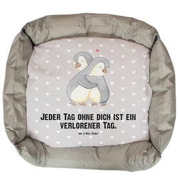 Mr. & Mrs. Panda Hundekorb Pinguine Kuscheln aus Plüsch Größe L Grau – Bild 1 von 3