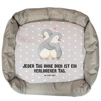 Produktbild von Mr. & Mrs. Panda Hundekorb Pinguine Kuscheln aus Plüsch Größe L Grau