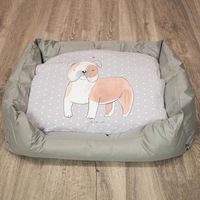 Produktbild von Mr. & Mrs. Panda Hundeliege Englische Bulldogge Plüsch Grau Größe L