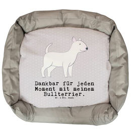 Mr. & Mrs. Panda Hundematratze Bullterrier Moment Plüsch Grau Größe L – Bild 1 von 6