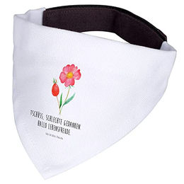 Mr. & Mrs. Panda Hundeschal Halstuch Blume Hagebutte Weiß Stoff Größe S – Bild 1 von 2