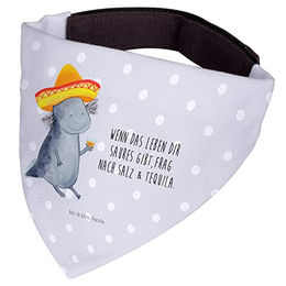 Mr. & Mrs. Panda Hundetuch Bandana Axolotl Tequila aus Polyester in Grau Weiß Größe L – Bild 1 von 2