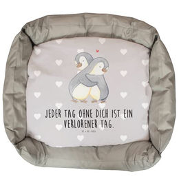 Mr. & Mrs. Panda Katzenbett Pinguine Kuscheln aus Plüsch in Grau Größe L – Bild 1 von 5