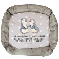 Produktbild von Mr. & Mrs. Panda Katzenbett Pinguine trösten aus Plüsch in Grau Größe L