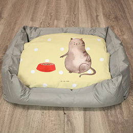 Mr. & Mrs. Panda Katzenkissen aus Plüsch in Gelb und Bunt Größe L – Bild 1 von 5