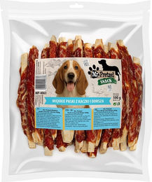 Produktbild von MR. PRETZEL Hundesnack Weiche Streifen aus Ente und Kabeljau Trockenfleisch Hypoallergen Glutenfrei 500g