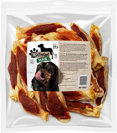 Produktbild von MR. PRETZEL Naturkauartikel Kaninchenohren mit Ente für Hunde hypoallergen und glutenfrei 500g