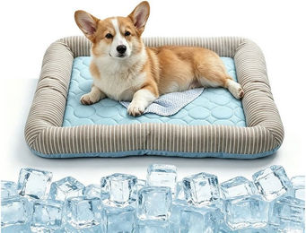 Mrilary Hundematte Sommer-Kühlmatte für Hunde und Katzen mit rutschfester Unterseite, atmungsaktiv und waschbar, Blau – Bild 1 von 2