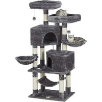 Produktbild von MSMASK Kratzbaum für große Katzen mit 2 Höhlen und 2 Katzenkörben aus Natur Sisal XL