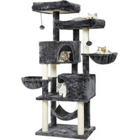 Produktbild von MSMASK Kratzbaum für große Katzen mit 2 Höhlen und 2 Katzenkörben aus Natur Sisal XL