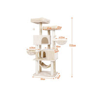 Produktbild von MSMASK Kratzbaum für große Katzen mit 2 Höhlen und 2 Körben aus Natur Sisal XL