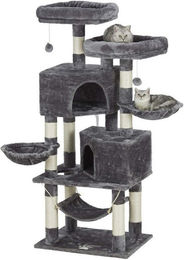 MSMASK Kratzbaum für Katzen mit großer Höhle und Sisal-Stämmen, mehrstöckiger Kletterbaum für erwachsene Katzen in XL – Bild 1 von 5