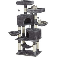 Produktbild von MSMASK Kratzbaum für Katzen mit großer Höhle und Sisal-Stämmen, mehrstöckiger Kletterbaum für erwachsene Katzen in XL