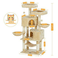 Produktbild von MSMASK Kratzbaum für Katzen mit großer Höhle und Sisal-Stämmen XL
