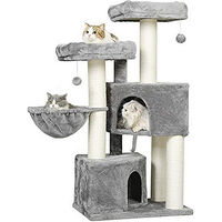Produktbild von MSMASK Kratzbaum für Katzen mit Sisal-Kratzstangen und 2 Aussichtsplattformen in Größe L