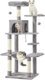 MSMASK Kratzbaum groß für Katzen mit Plattformen, Katzenhöhlen, Hängematte und Sisalsäulen aus Plüsch – Bild 1 von 5