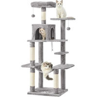 Produktbild von MSMASK Kratzbaum groß für Katzen mit Plattformen, Katzenhöhlen, Hängematte und Sisalsäulen aus Plüsch