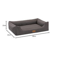 Produktbild von MSS e.K. Hundebett Sofa Braun mit abnehmbarem Velours-Bezug und weicher Polsterung Größe S 60 x 44 cm