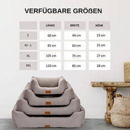 MSS e.K. Hundebett Sofa in Anthrazit mit abnehmbarem Velours-Bezug und weicher Polsterung Größe M-L – Bild 1 von 3