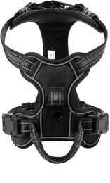 MTMZ Hundegeschirr aus Nylon mit Kontrollgriff und Reflektierung in Schwarz für erwachsene Hunde – Bild 1 von 5