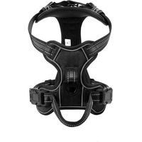 Produktbild von MTMZ Hundegeschirr aus Nylon mit Kontrollgriff und Reflektierung in Schwarz für erwachsene Hunde