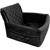 Produktbild von MTMZ Ledander Hunde-Autositz aus Plüsch für kleine und mittelgroße Hunde Schwarz 45x45cm
