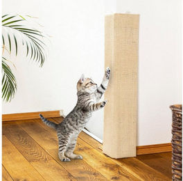 mucHome Katzenkratzbrett aus Natursisal und Plüsch in Beige 80 x 27,5 cm – Bild 1 von 4