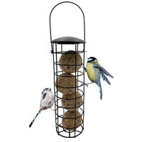 Produktbild von mucHome Meisenknödelhalter zum Aufhängen aus Metall mit Dach für Wildvögel Schwarz 31 cm