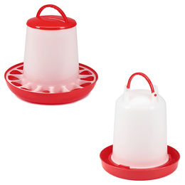 Mucola Futterspender und Geflügeltränke Set aus Kunststoff für Hühner mit 1,5 kg Futteraufnahme und 1,5 Liter Trinkkapazität - 2 x 1,5 l – Bild 1 von 13