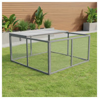 Produktbild von Mucola Holz Freilaufgehege für Kleintiere Kaninchen Meerschweinchen Huhn 120 x 120 cm wasserabweisend Grau