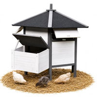 Produktbild von Mucola Hühnerstall Hühnerhaus 6-Eck aus Holz für Hühner und Enten mit Nestbox und Auslauf 131x125 cm